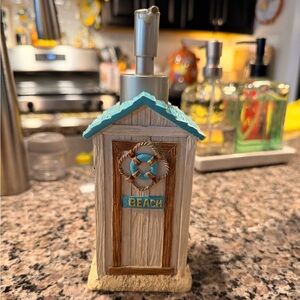 Beach-Themed Soap Dispenser - Turquoise Accent